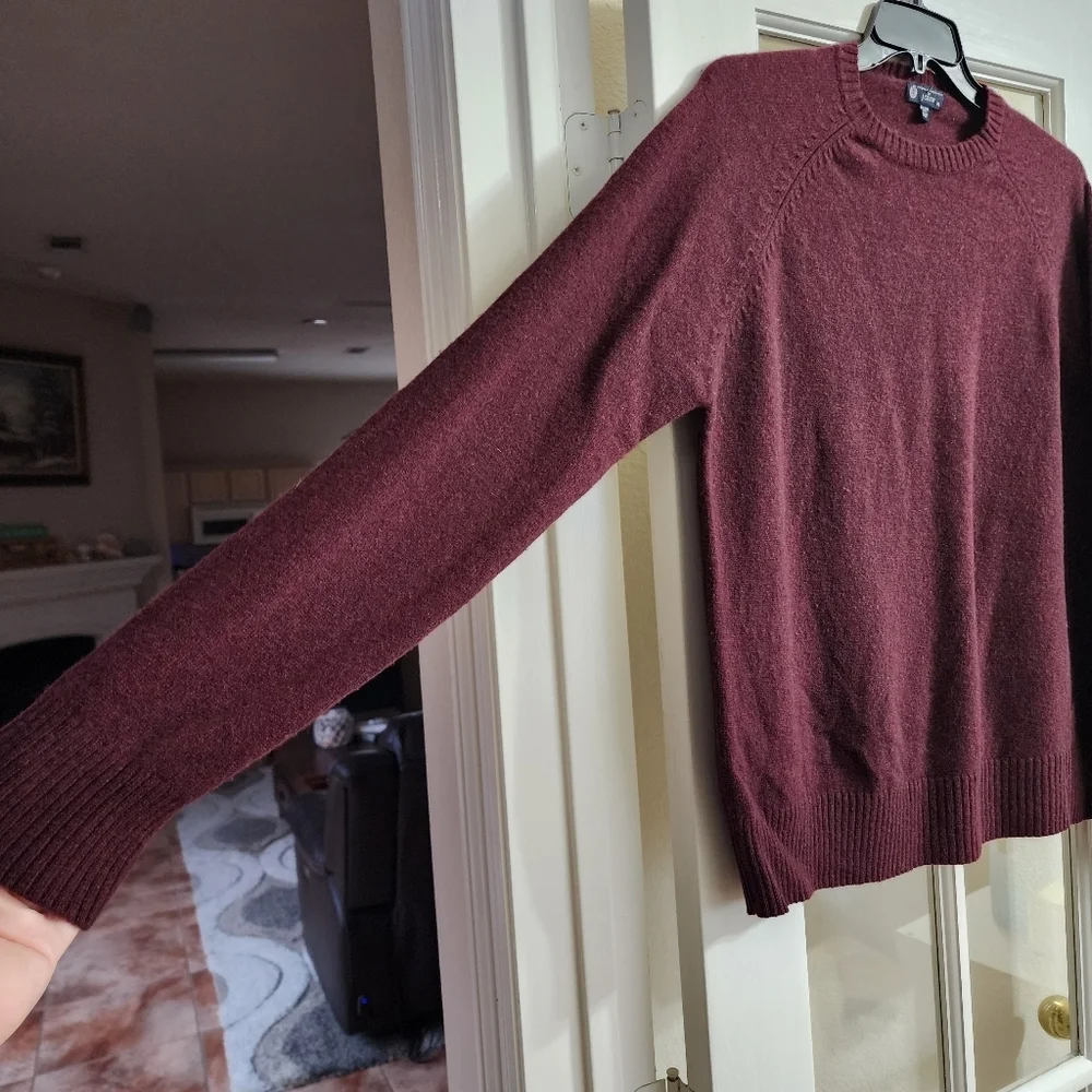J.Crew Premium 100% Lambswool Burgundy Crewneck Sweater XL